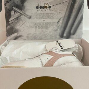 Diadora Casual Shoes MI Basket Row Cut Heritage W 7 M 5.5 White/Sand -NWT/in box